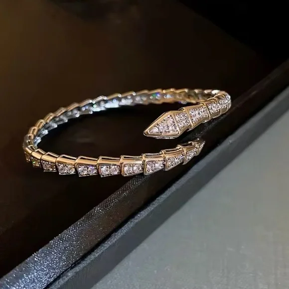 Serpenti Silver Bracelet Elegant Minimalist Design - Picture 4 of 9